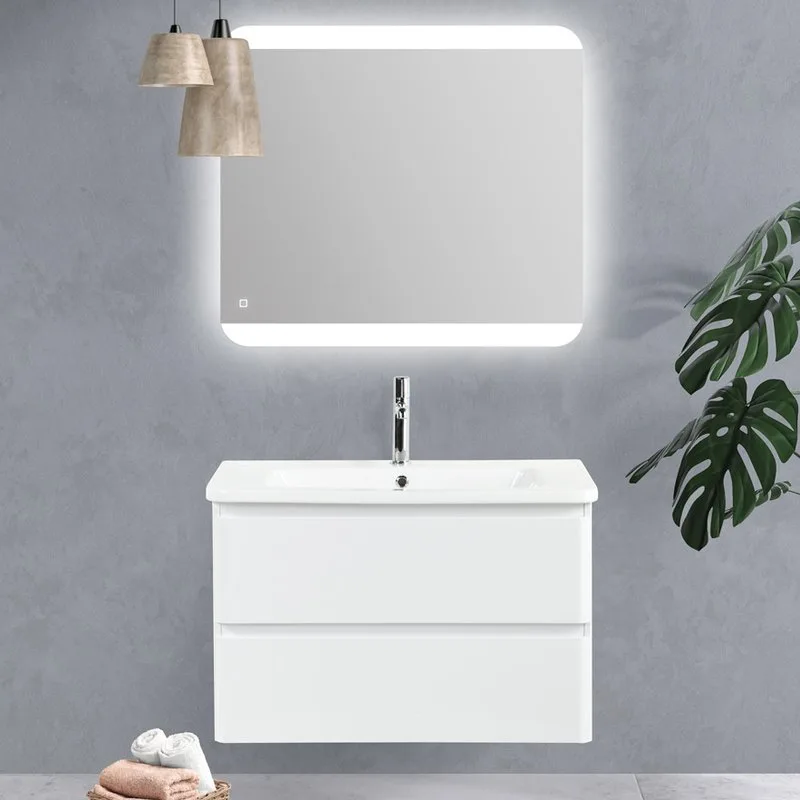 Тумба под раковину без столешницы BelBagno Albano-Cer 80 подвесная, bianco lucido Sancos — официальный сайт