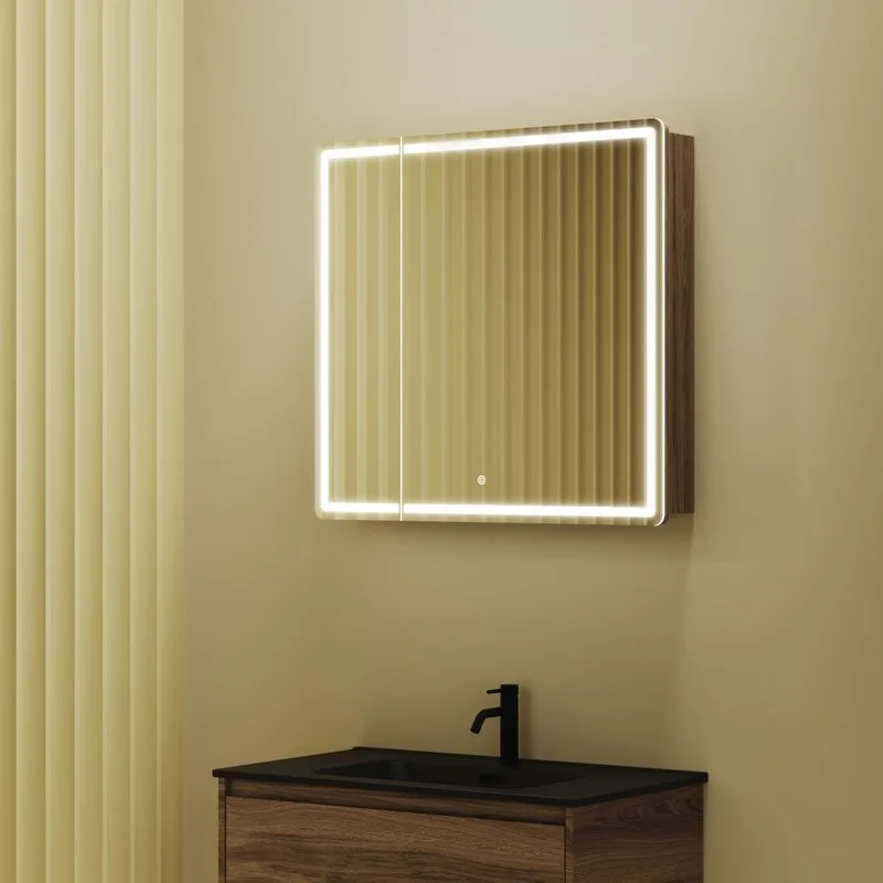 Зеркало-шкаф Sancos Mirror 80 с подсветкой, дуб чарльстон Sancos — официальный сайт