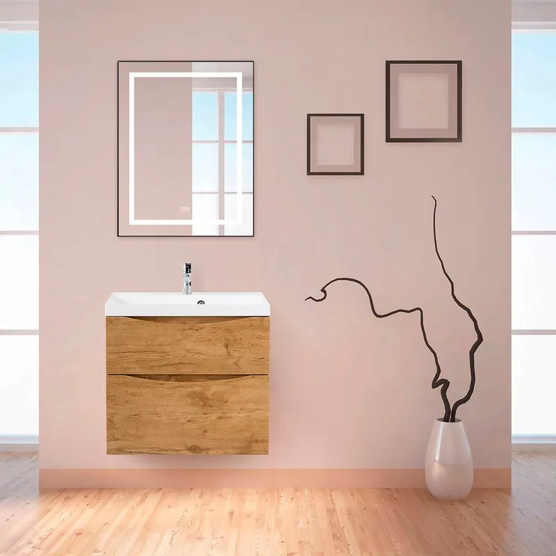 Зеркало BelBagno Kraft SPC-KRAFT-685-885-TCH-WARM-NERO черное, с подогревом Sancos — официальный сайт
