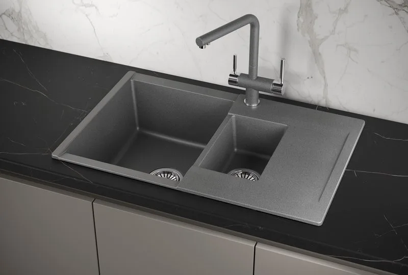 Мойка кухонная Granula Estetica 7808, графит Sancos — официальный сайт