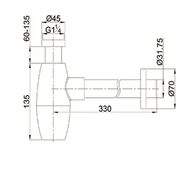 Сифон для раковины Splendy Elegance R ER30815MNB, брашированный никель Sancos — Оригинал