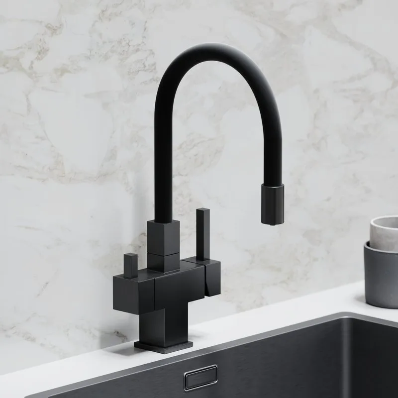 Смеситель для кухни Sancos Arno SC4005MB с гибким изливом, матовый черный Sancos — официальный сайт