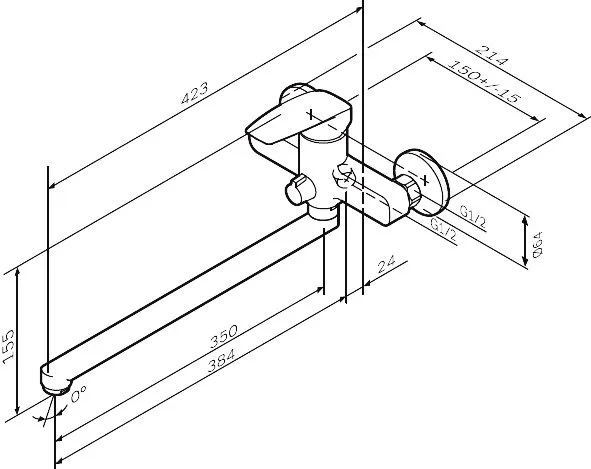 Смеситель с длинным изливом для ванны AM.PM Tender F45A90000 Sancos — официальный сайт