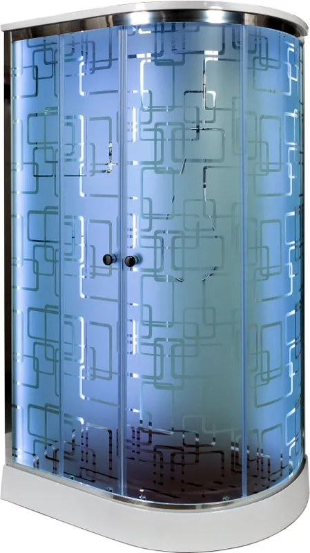 Душевая кабина DTO EM1512L 120х80, LED, профиль хром, стекло матовое с узором Sancos — официальный сайт