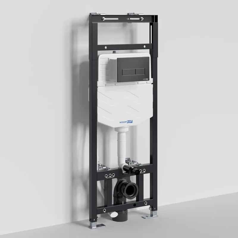 Система инсталляции для унитазов Wasserkraft Alme 15TLT.010.ME.MB03, с кнопкой смыва матовой черной Sancos — официальный сайт
