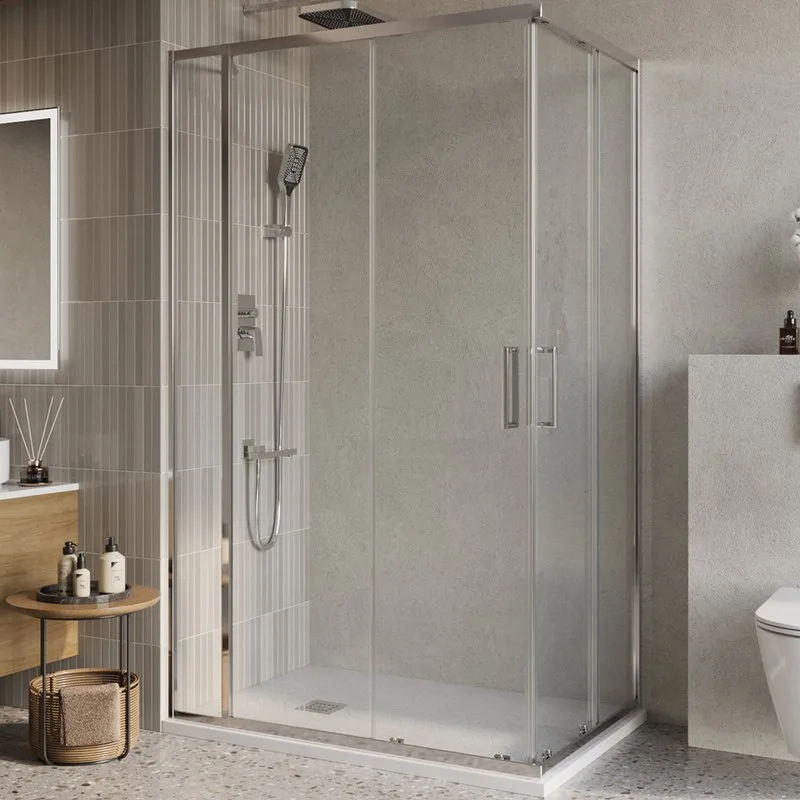 Душевой уголок BelBagno Luce AH-21-130/100-C-Cr профиль хром, стекло прозрачное Sancos — официальный сайт