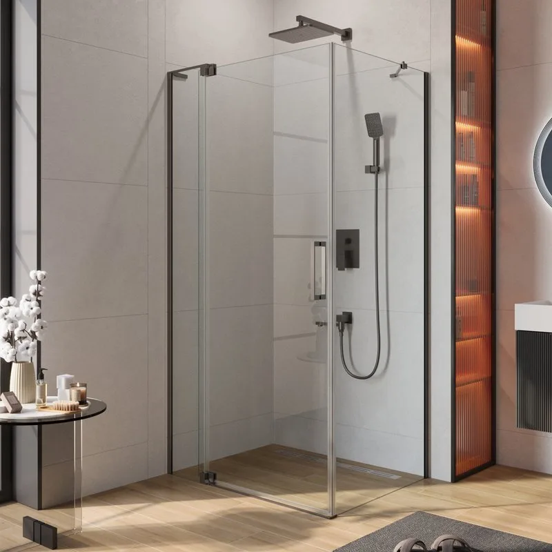 Душевой уголок Cezares Slider AH 1 100-70/80 C GM профиль оружейная сталь, стекло прозрачное Sancos — официальный сайт