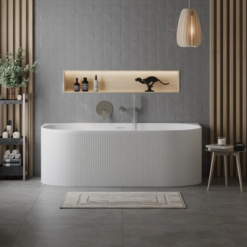 Акриловая ванна BelBagno BB412 170x80 см, пристенная, белая матовая, овальная, со сливом-переливом,  Sancos — официальный сайт