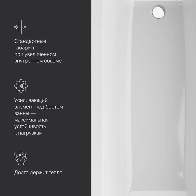 Акриловая ванна AM.PM Gem W93A-180-070W-A без опоры 180x70 см, пристенная, белая Sancos — официальный сайт