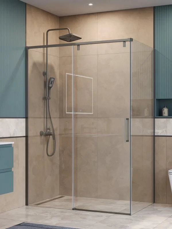 Душевой уголок BelBagno Soft Close-1 AH-1-130/90-C-GM профиль оружейная сталь Sancos — официальный сайт