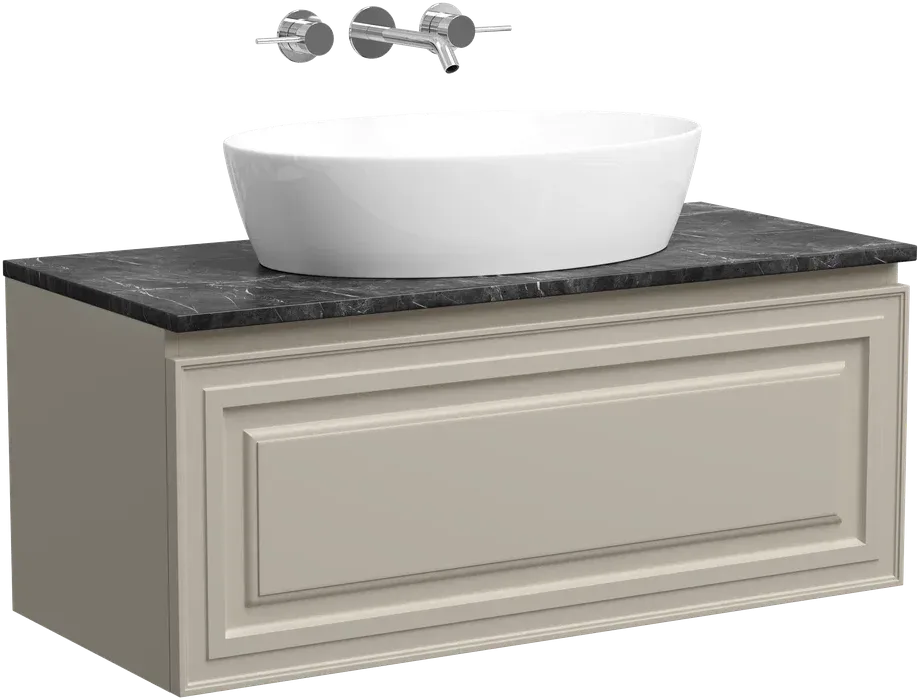 Тумба с раковиной Sancos Very 100 см, beige soft, столешница черный мрамор, раковина CN5018 Sancos — официальный сайт