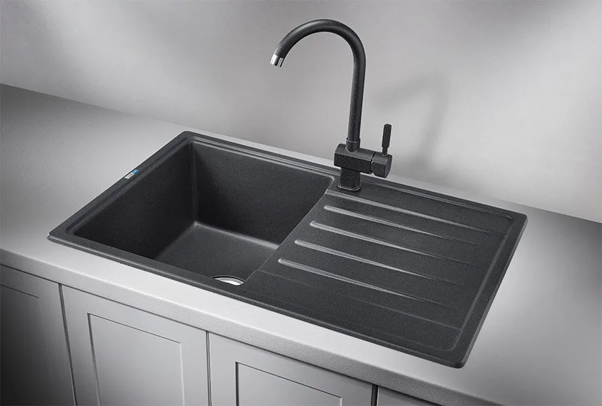 Мойка кухонная Granula Standart 7602, черный Sancos — официальный сайт