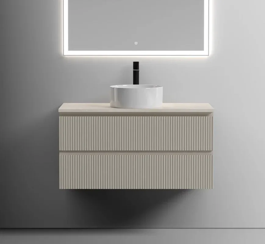 Тумба с раковиной Sancos Snob T 100 см, beige soft, столешница бежевая, раковина CN6032 Sancos — официальный сайт