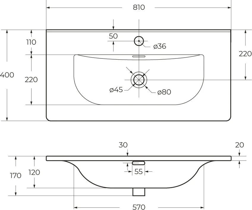 Мебельная раковина BelBagno BB-8099-3-80 глянцевая белая Sancos — официальный сайт
