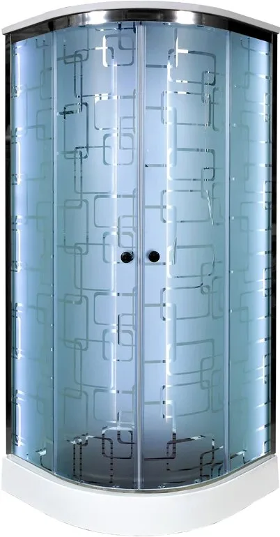 Душевая кабина DTO EM1510 100х100, LED, профиль хром, стекло матовое с узором Sancos — официальный сайт