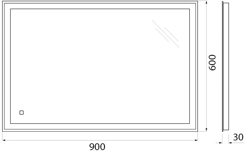 Зеркало BelBagno SPC-GRT-900-600-LED-TCH 90 Sancos — официальный сайт