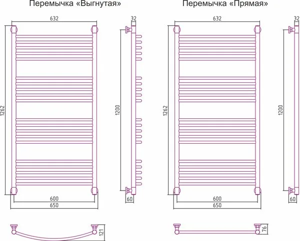 Полотенцесушитель водяной Сунержа Богема + 120x60 выгнутая Sancos — официальный сайт