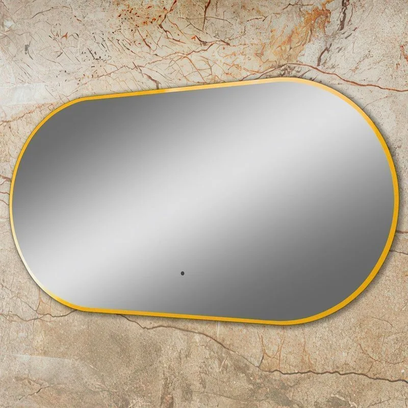 Зеркало Art&Max Torino Gold 55х105 золотое, с LED-подсветкой, 6000k Sancos — официальный сайт