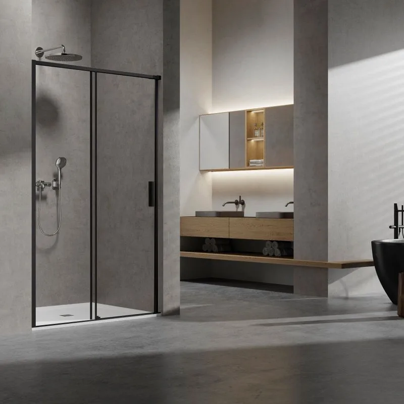Душевая дверь Vincea Slim VDS-6SL110CLB, 1100, черный, стекло прозрачное Sancos — официальный сайт