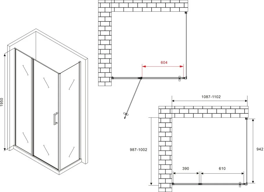 Душевой уголок Abber Sonnenstrand AG04110BS-S100B 100x110, профиль черный, стекло прозрачное Sancos — официальный сайт