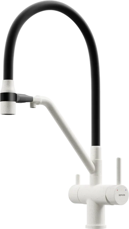 Смеситель для кухни Sancos Dora SC4003GR с гибким изливом, белый гранит Sancos — официальный сайт