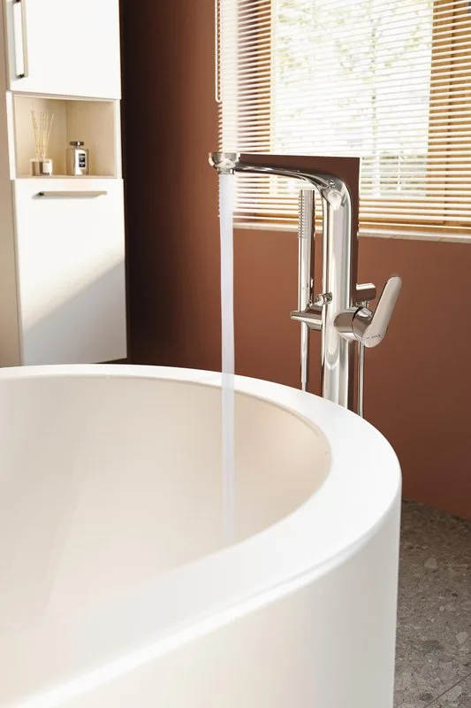 Напольный смеситель для ванны с душем VitrA Root Round A42741EXP, С ВНУТРЕННЕЙ ЧАСТЬЮ, хром Sancos — официальный сайт