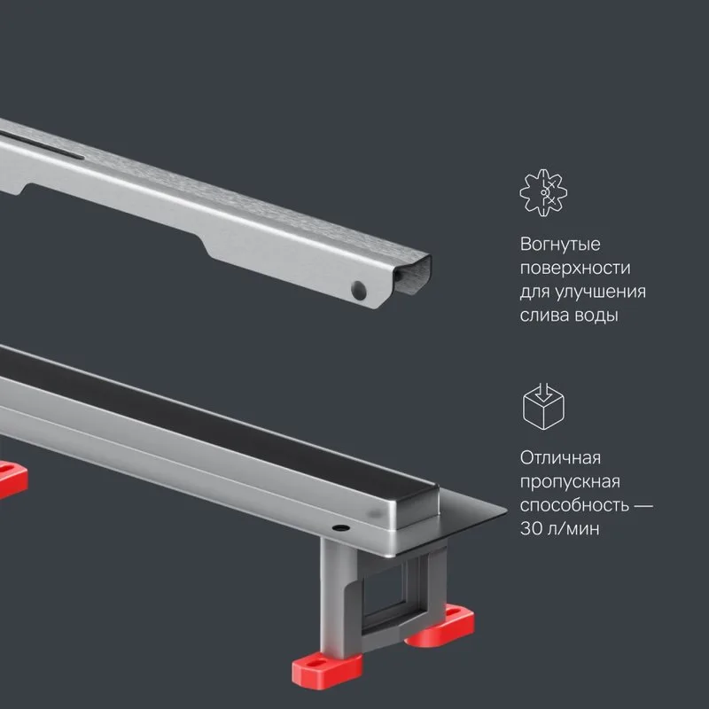 Душевой трап (лоток) AM.PM MasterFlow Slim line 100 см, сталь матовая Sancos — официальный сайт