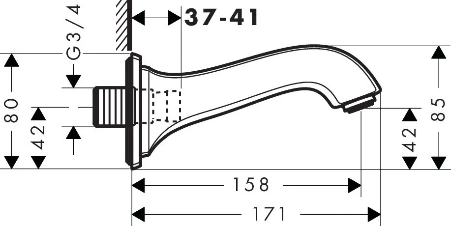 Излив Hansgrohe Metropol Classic 13425000 для ванны Sancos — официальный сайт