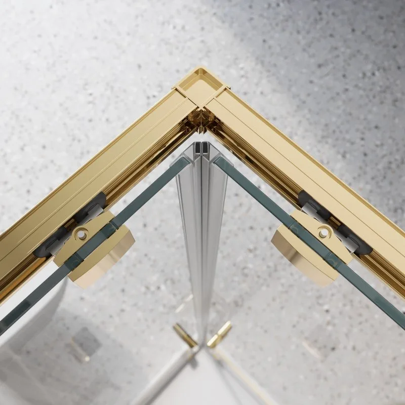 Душевой уголок BelBagno Luce A-2-100-C-ORO 100x100, профиль золото, стекло прозрачное Sancos — официальный сайт