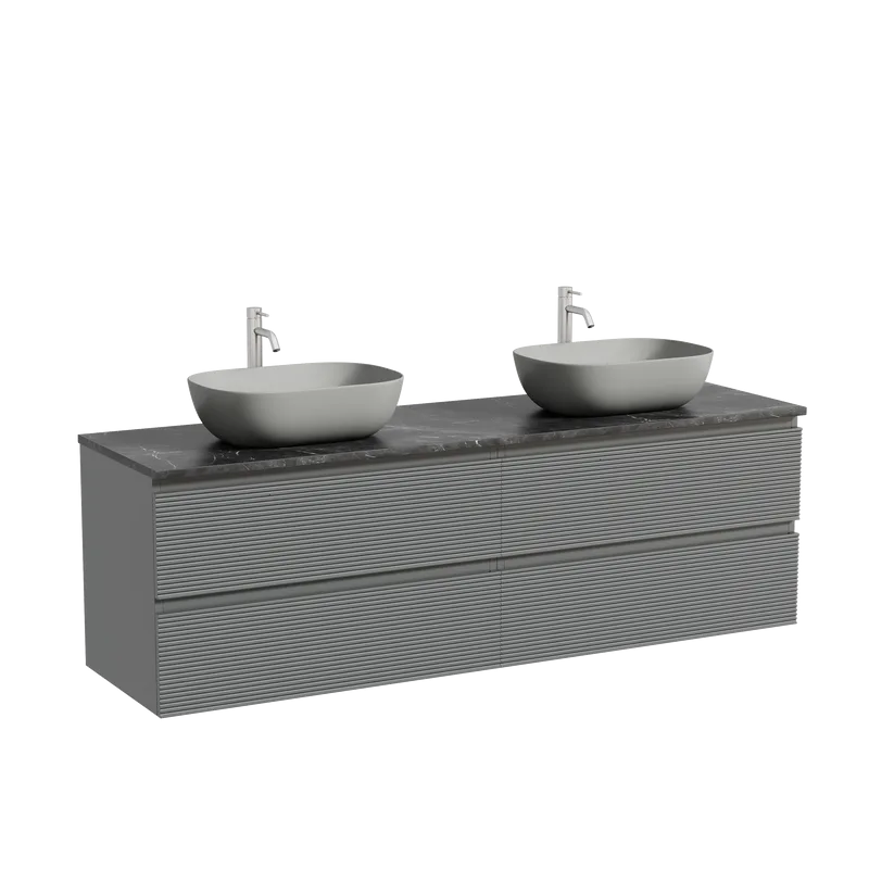 Тумба с раковиной Sancos Folk 160 grey soft, столешница черный мрамор TT160A1X, раковина CN6009MH Sancos — официальный сайт