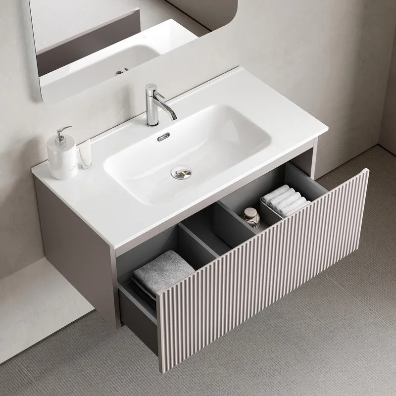 Тумба под раковину Sancos Snob R 1.0 90 подвесная Doha soft (пыльная роза), SNR1.090SM Sancos — официальный сайт