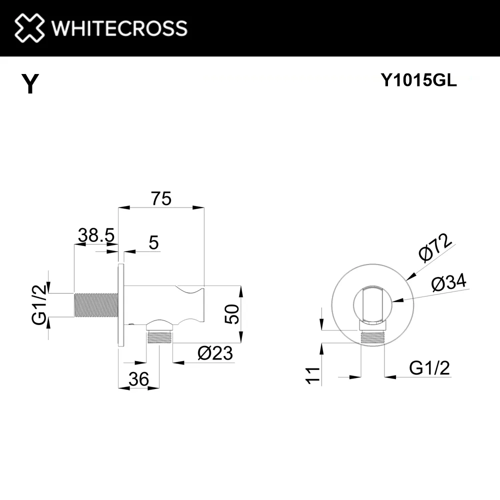 Шланговое подключение WHITECROSS Y Y1015GL, золото Sancos — официальный сайт
