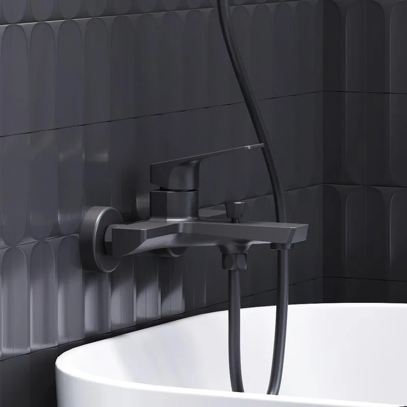 Смеситель для ванны с душем Damixa Merkur 401000300, черный Sancos — официальный сайт