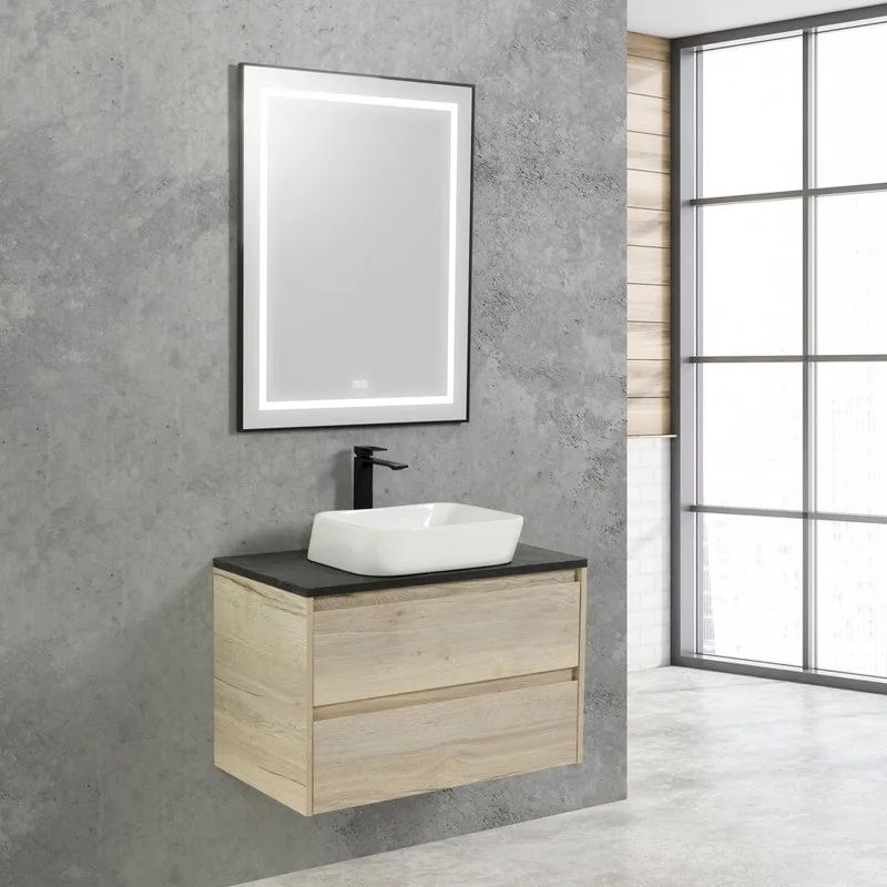 Зеркало BelBagno Kraft SPC-KRAFT-685-885-TCH-WARM-NERO черное, с подогревом Sancos — официальный сайт