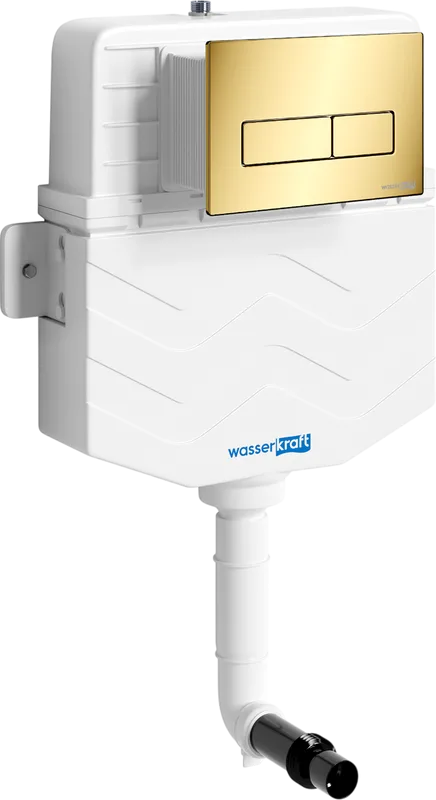 Смывной бачок скрытого монтажа Wasserkraft Aller 10TLT.031.ME.PG03, с кнопкой смыва золото Sancos — официальный сайт