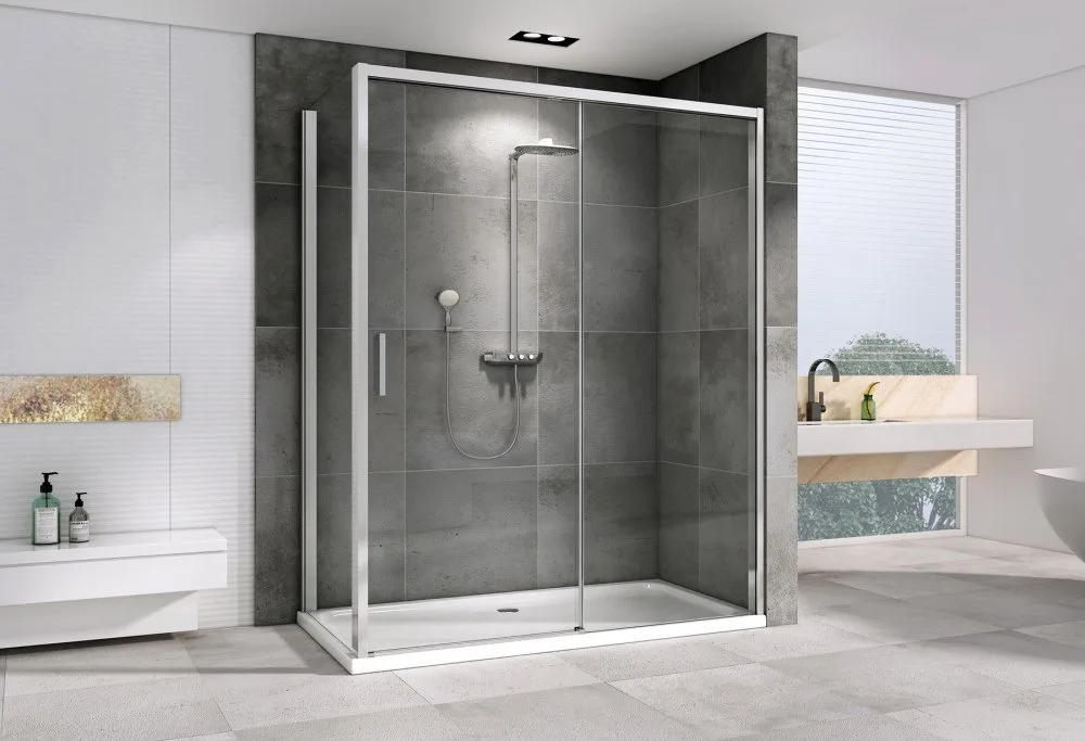 Душевой уголок Abber Komfort AG93170-S102 170x100, профиль хром, стекло прозрачное Sancos — официальный сайт