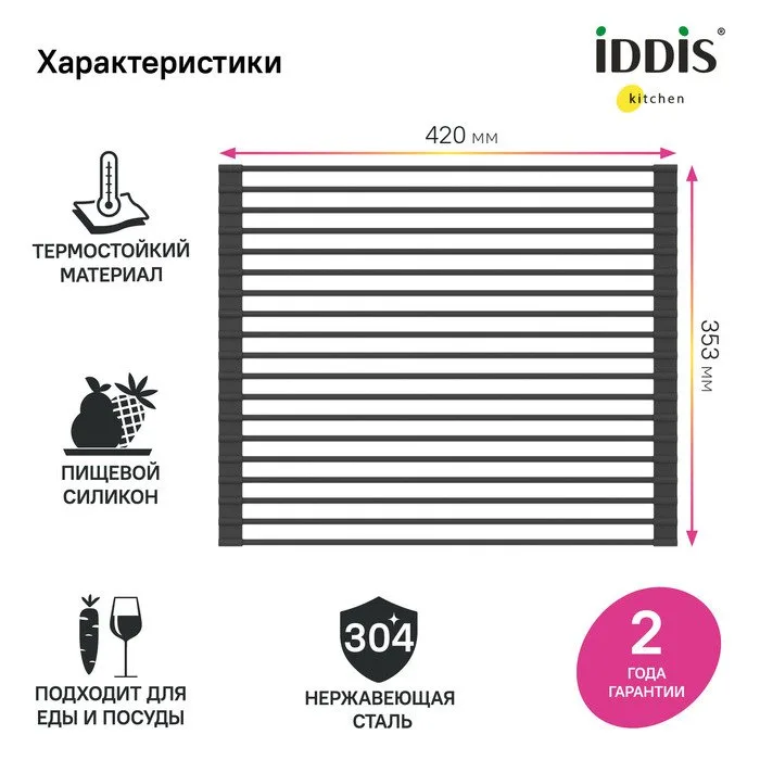 Сушилка IDDIS Kitchen Line ROL35BLi59 матовый черный Sancos — официальный сайт
