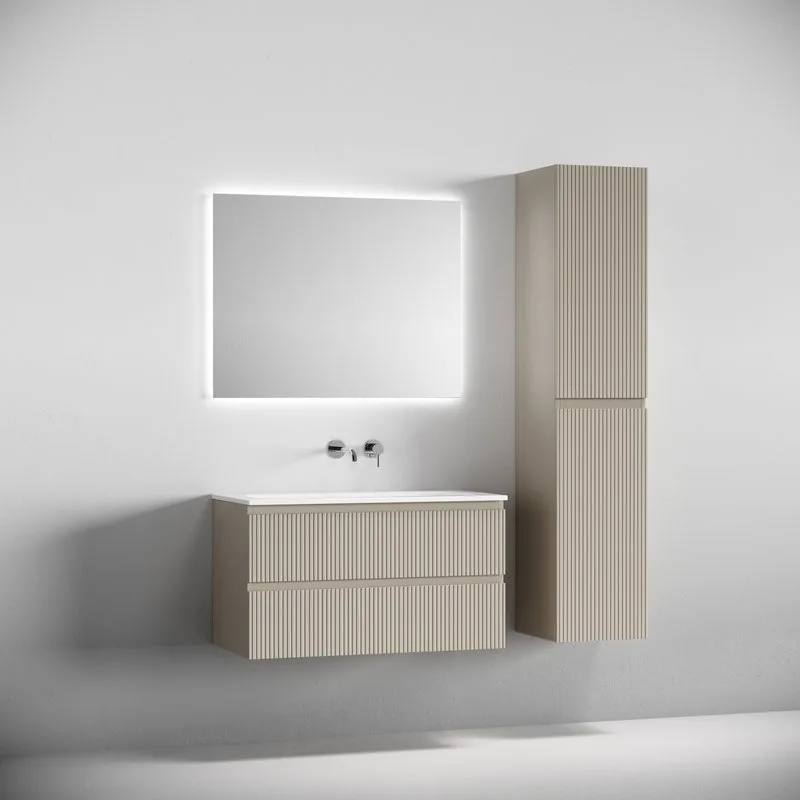 Тумба с раковиной Sancos Snob T 90 подвесная, beige soft, раковина СN7019wx Sancos — официальный сайт