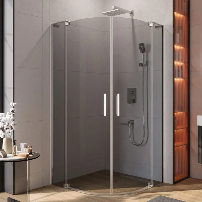 Душевой уголок Cezares Slider R 2 90/100 Grigio Cr профиль хром, стекло серое Sancos — официальный сайт