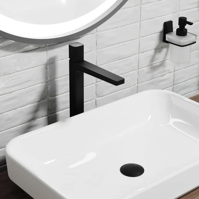 Смеситель для раковины Wasserkraft Nuthe 9103H черный soft-touch Sancos — официальный сайт