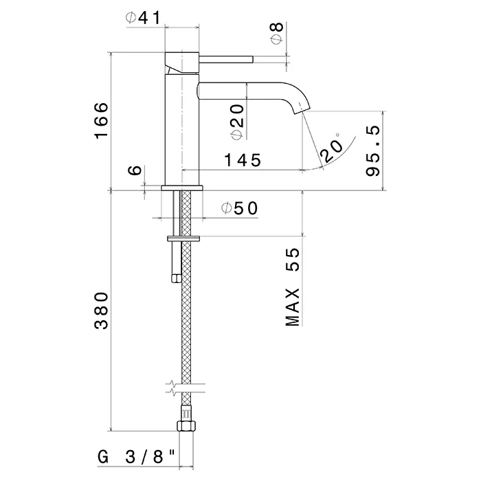 Смеситель для раковины Newform X-Steel 316, оружейная сталь Sancos — официальный сайт