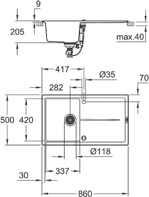 Мойка кухонная Grohe K400 31640AT0 Sancos — официальный сайт