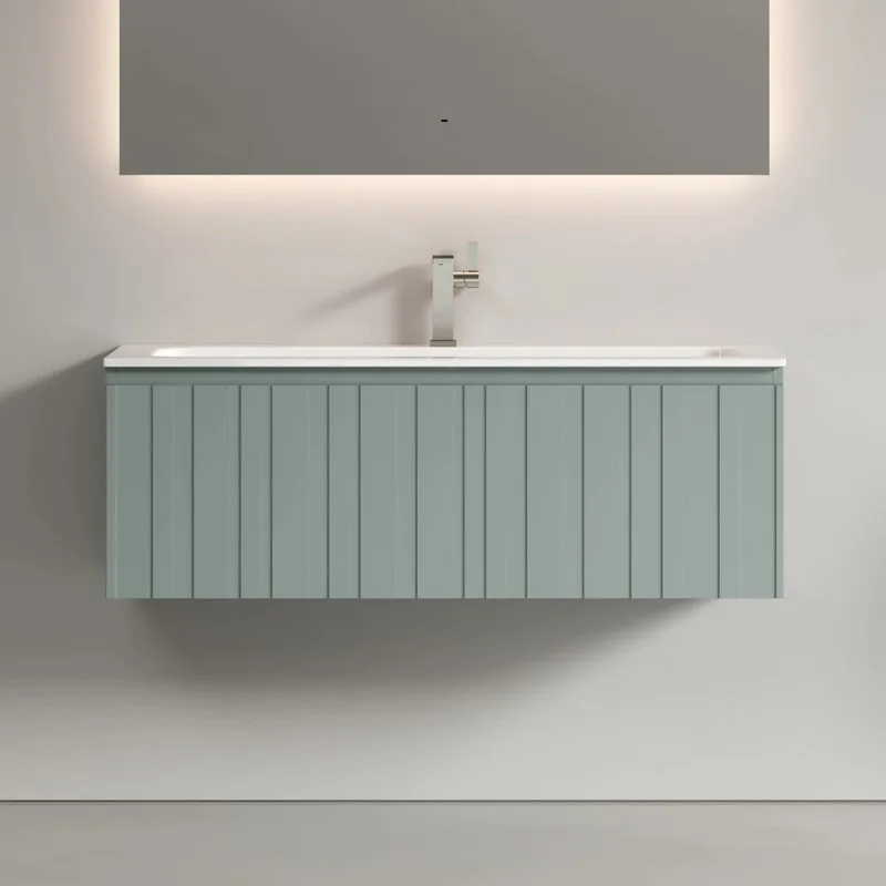 Тумба подвесная SANCOS Ламель 120 c одним ящиком, серо - зеленый LM120GG Sancos — официальный сайт