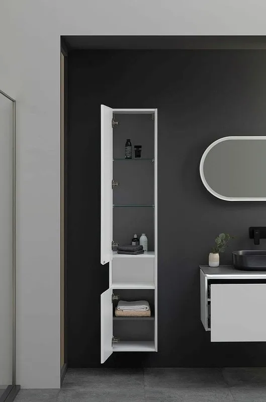 Шкаф-пенал для ванной Allen Brau Infinity 35 L подвесной, белый матовый Sancos — официальный сайт