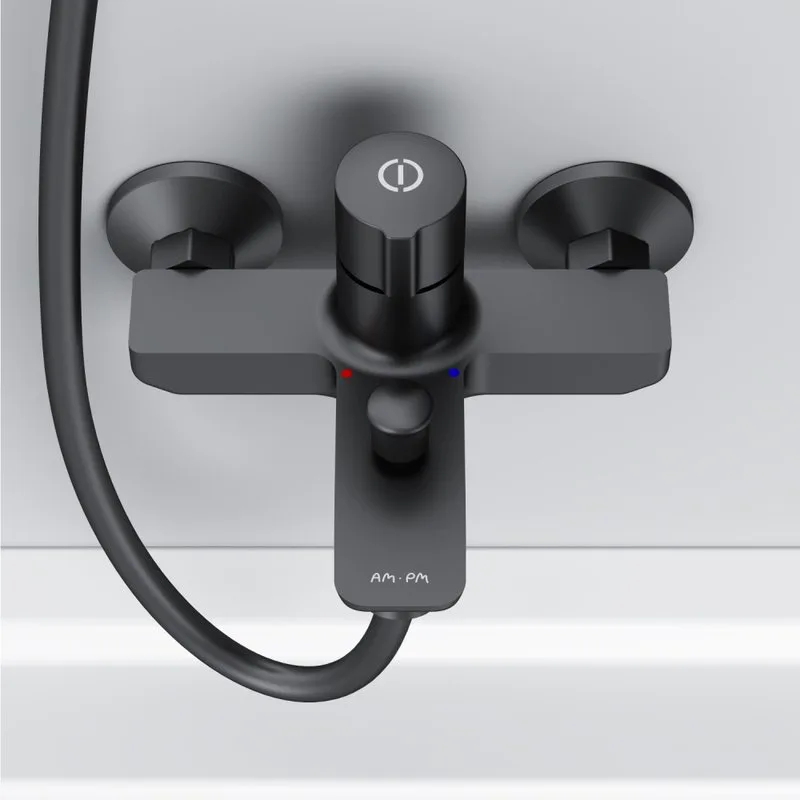 Смеситель для ванны с душем AM.PM X-Joy TouchReel F85A10522, черный Sancos — официальный сайт