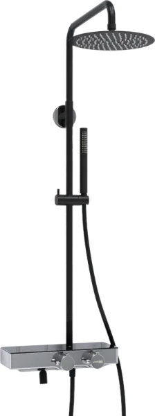 Душевая стойка Wasserkraft Abens 2000 A114.258.217.CB Thermo, с термостатом, черная