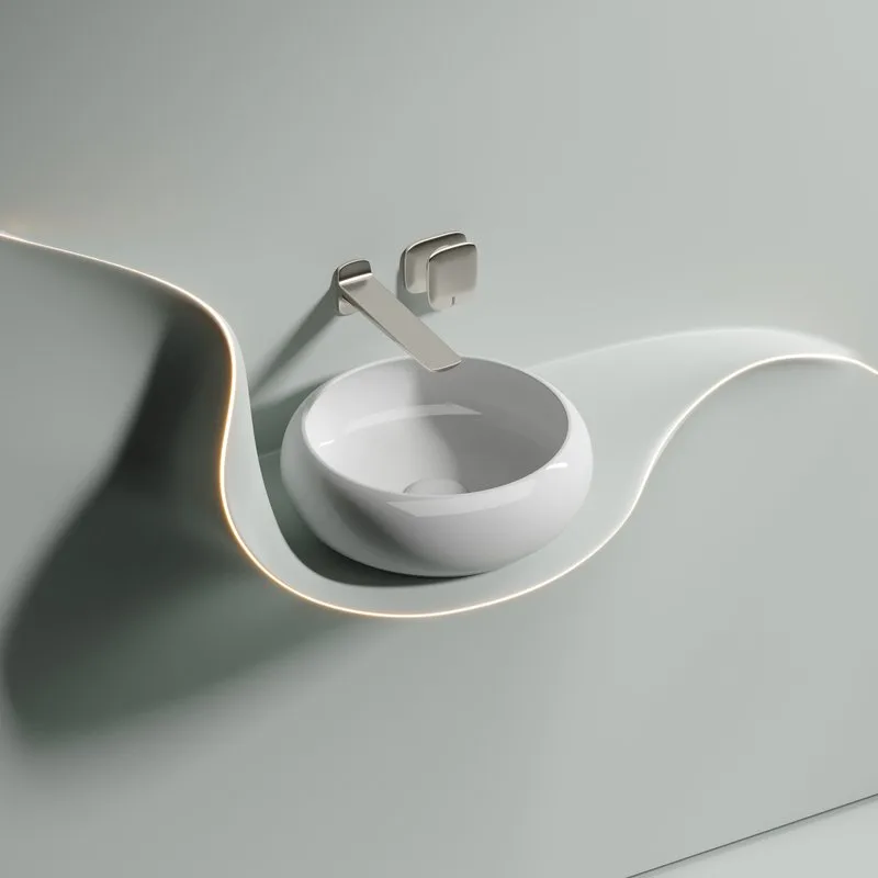Накладная раковина Ceramicanova Element CN6050 белая глянцевая Sancos — официальный сайт