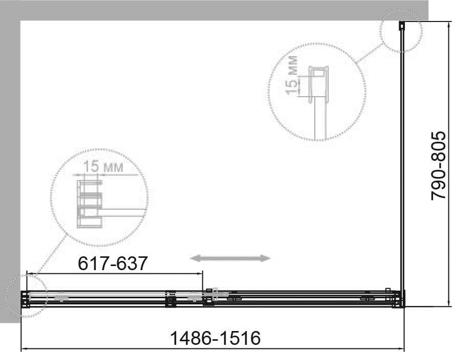 Душевой уголок Cezares Duet Soft -M AH 1 150/80 C Cr Sancos — официальный сайт