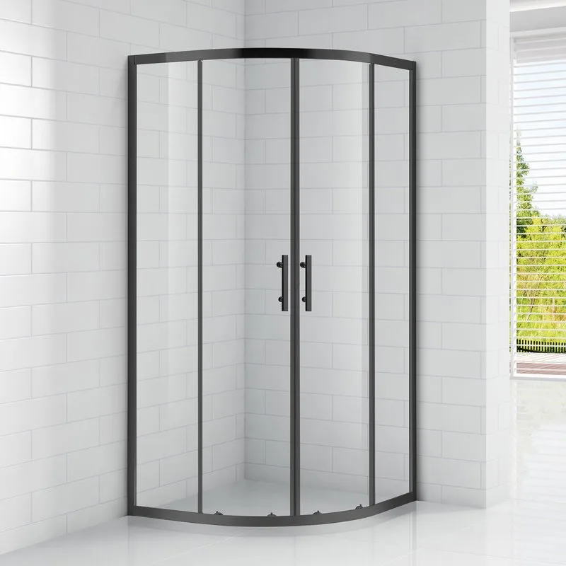 Душевой уголок Cezares Eco O-R-2 90x90, профиль матовый черный, стекло прозрачное Sancos — официальный сайт