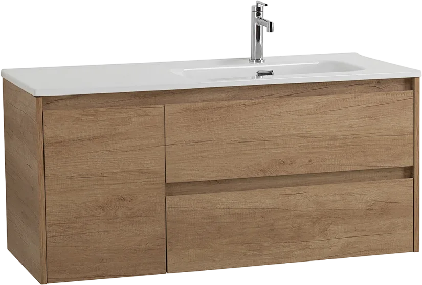 Тумба под раковину без столешницы BelBagno Kraft 100 R, 2 ящика, дверца, rovere nebrasca nature Sancos — официальный сайт